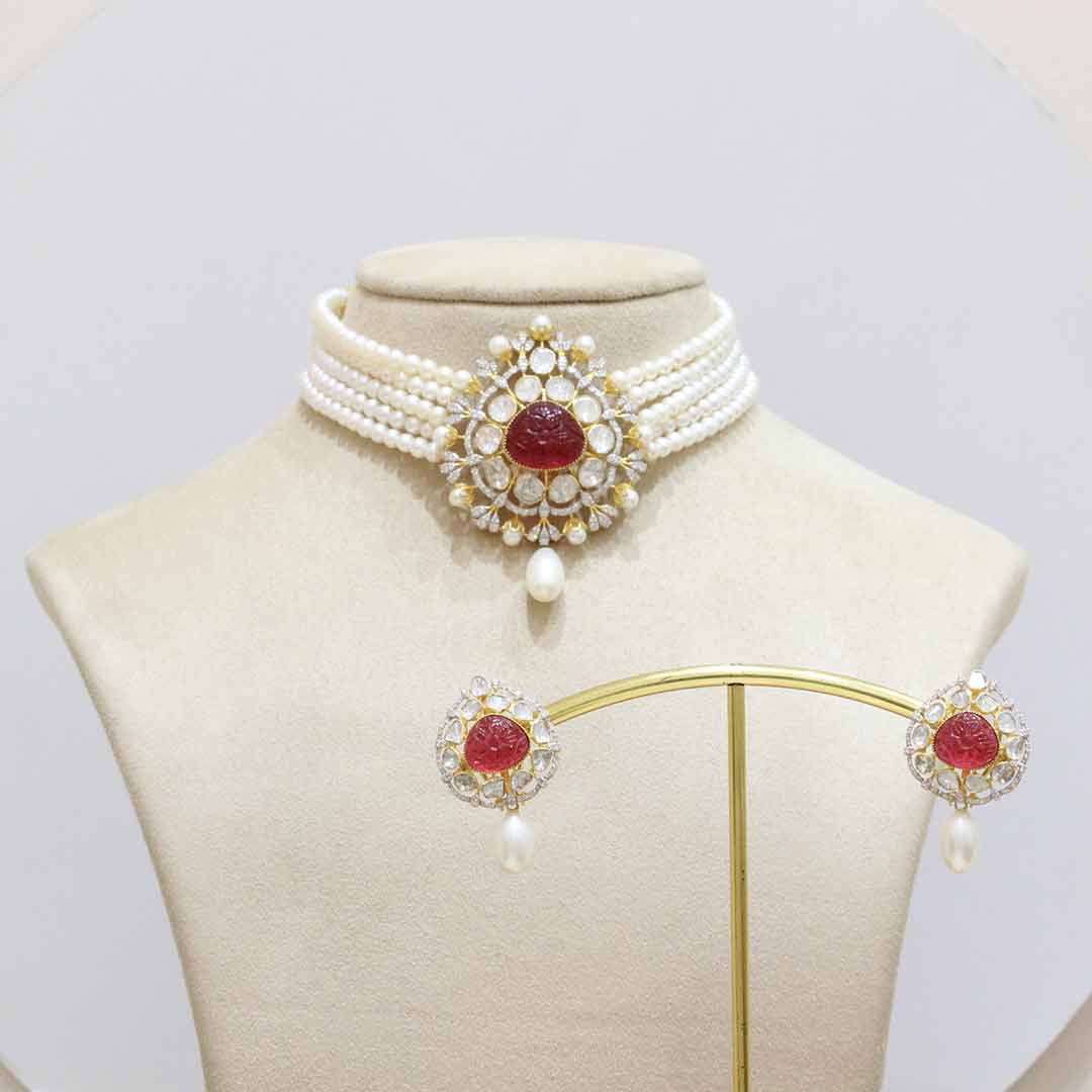 Gold Polki Pendant