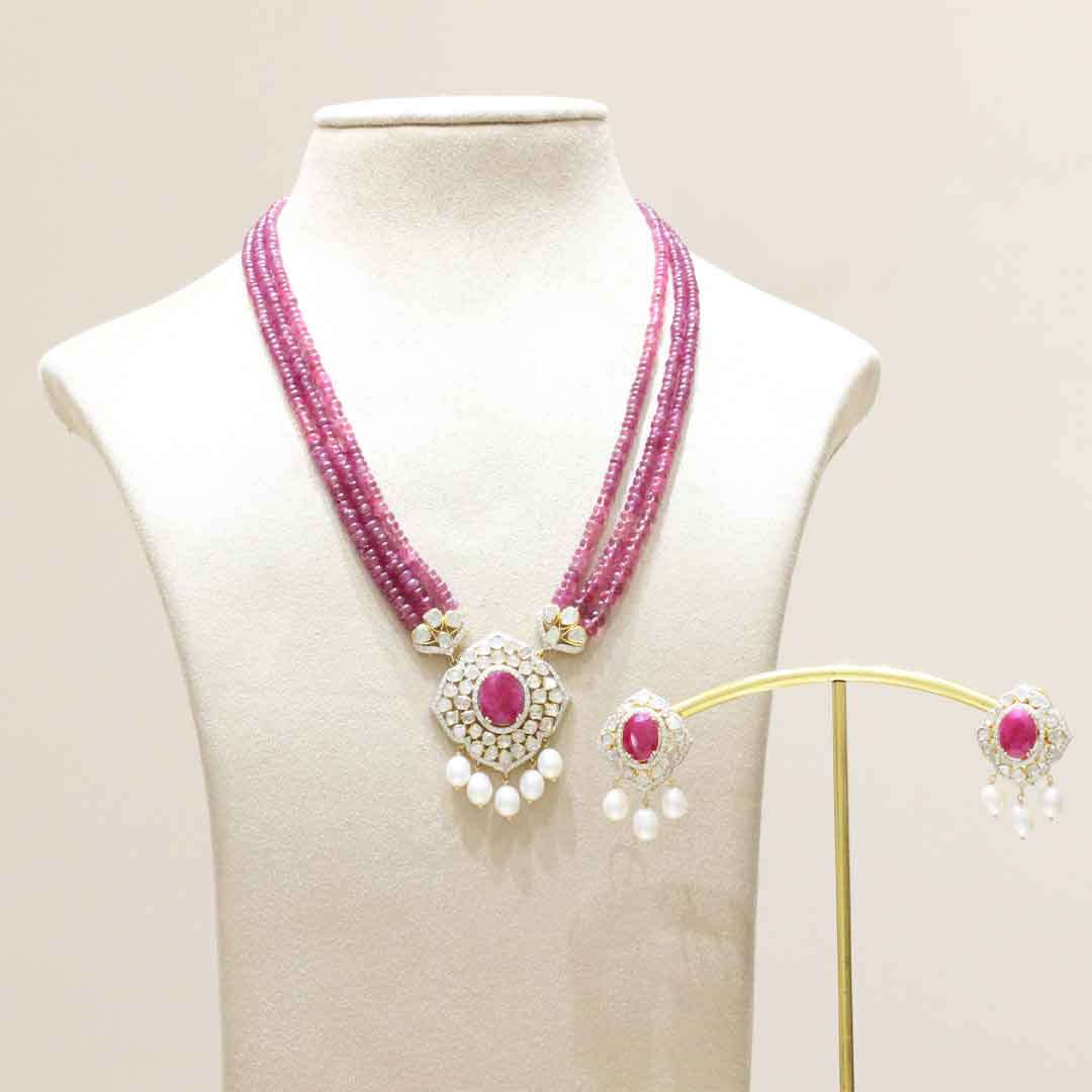 Gold Necklace Polki Set