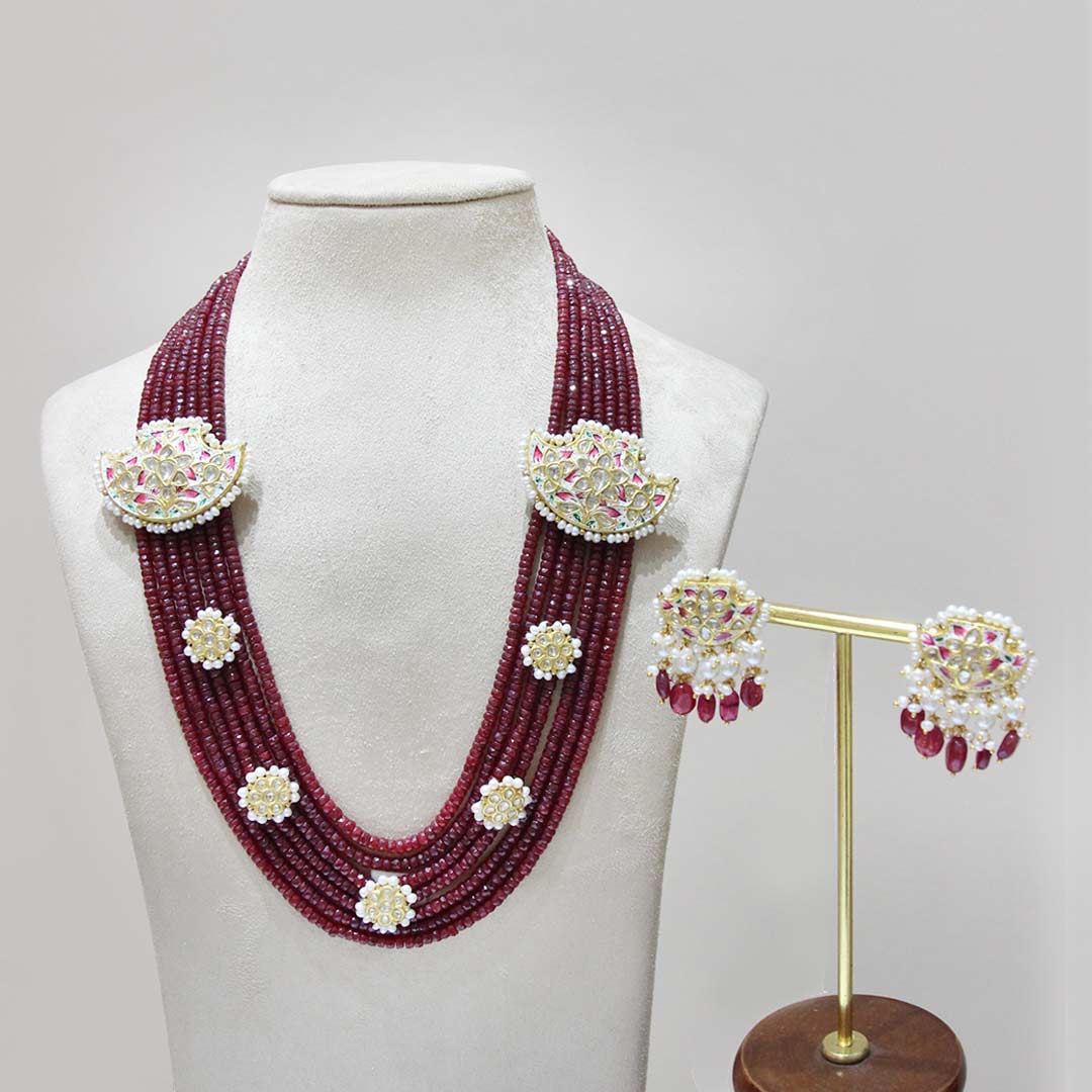 Gold Necklace Polki Set