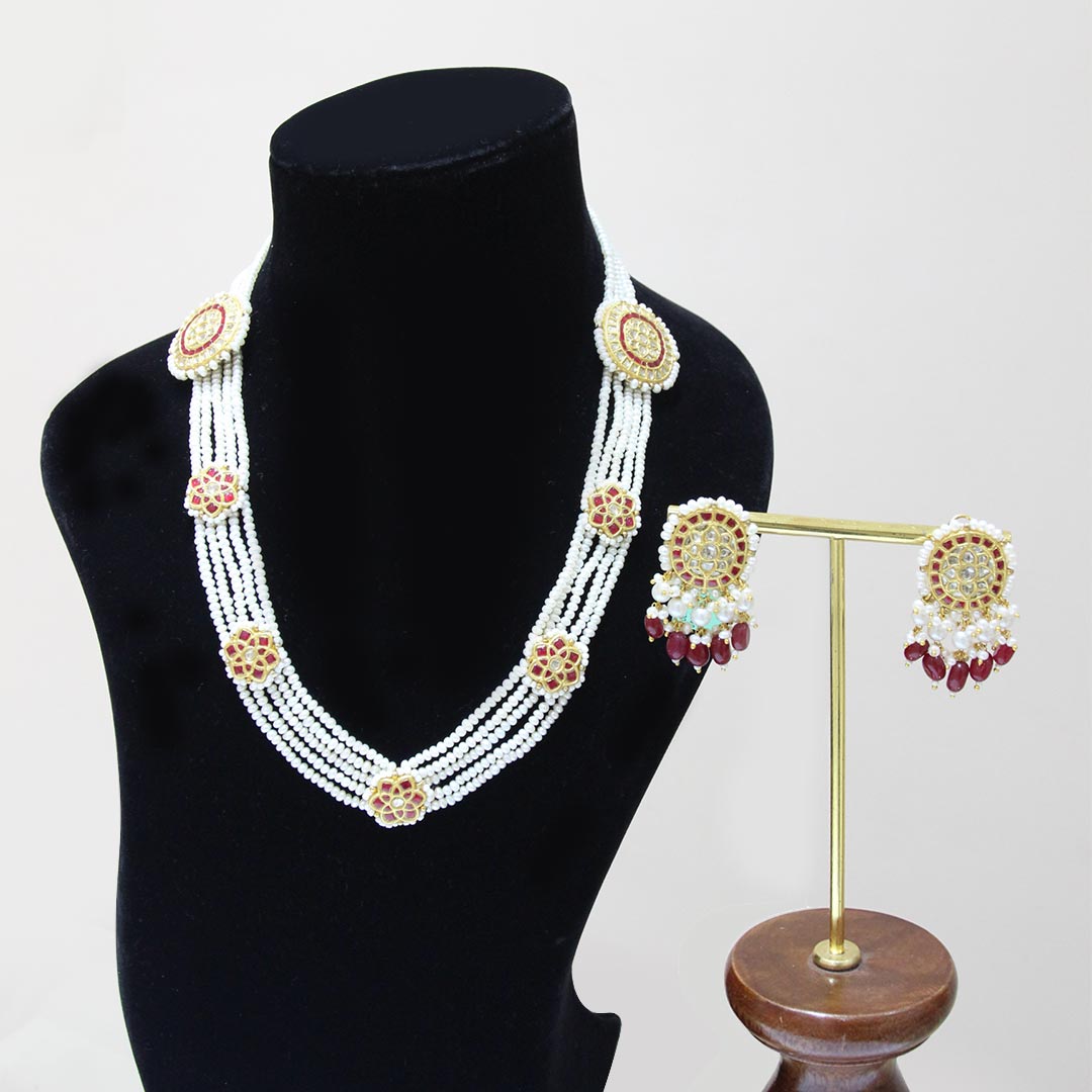 Gold Necklace Polki Set